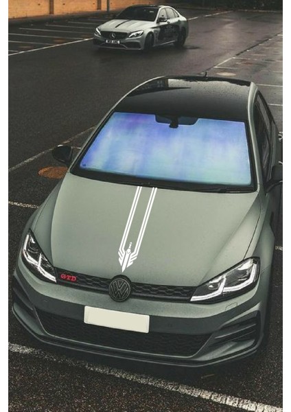 Oto Kaput Sticker Üçgen Damga Beyaz 12*60 cm