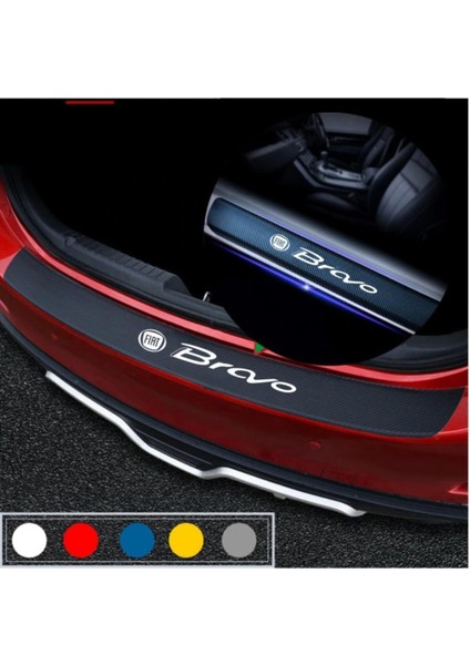 Fiat Bravo İçin Uyumlu Aksesuar Oto Bagaj ve Kapı Eşiği Sticker Seti Karbon