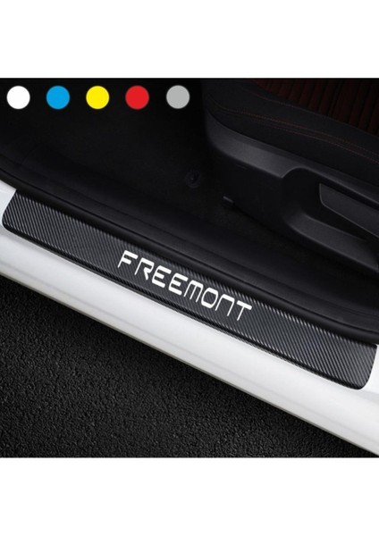 Fiat Freemont İçin Uyumlu Aksesuar Oto Kapı Eşiği Sticker Karbon 4 Adet