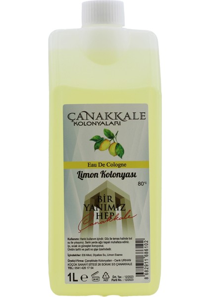 Limon Kolonyası -1 Litre -(BİDON) Korumalı Kapak - Yeni Model