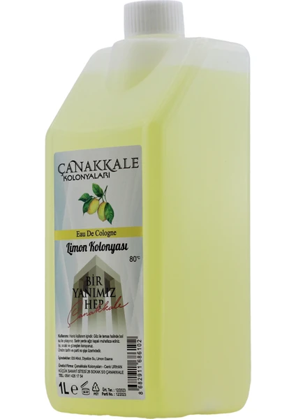 Limon Kolonyası -1 Litre -(BİDON) Korumalı Kapak - Yeni Model