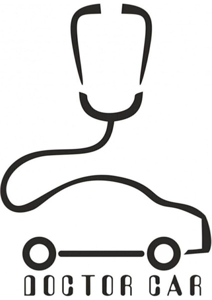 Doktor Aracı Oto Sticker Siyah 30 cm