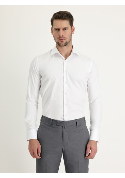 Uzun Kol Slim Fit Non Iron Klasik Pamuklu Gömlek fırsatları