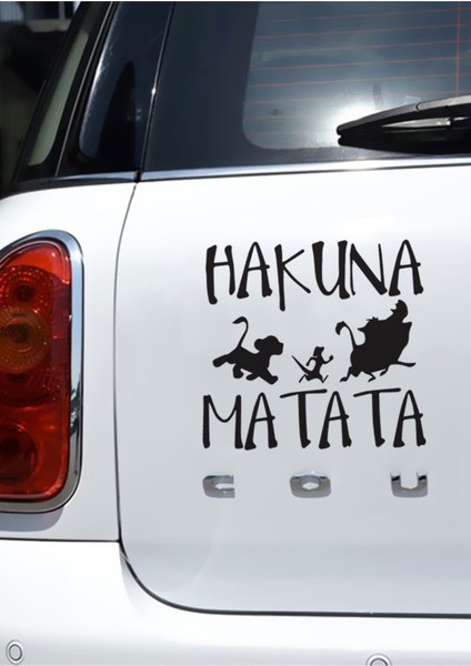 Hakuna Matata Oto Sticker Siyah 15 cm