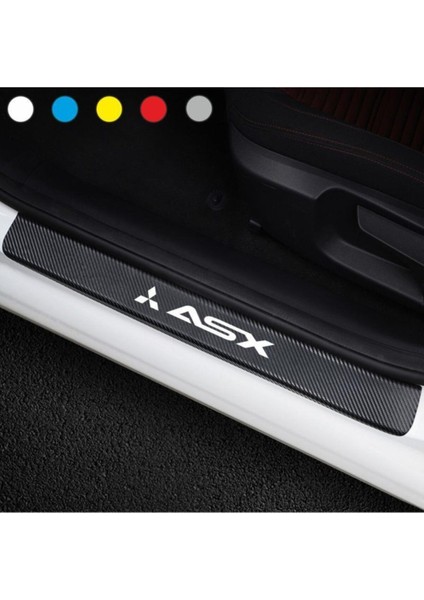 Mitsubishi Asx İçin Uyumlu Aksesuar Oto Kapı Eşiği Sticker Karbon 4 Adet