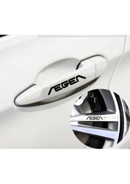Fiat Egea İçin Uyumlu Aksesuar Kapı Kolu ve Jant Sticker Siyah 10 Adet 10*1,5 cm