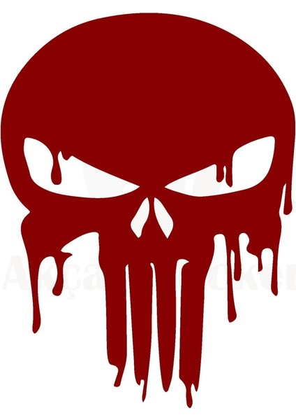 Kuru Kafa Oto Sticker Kırmızı 20*14 cm