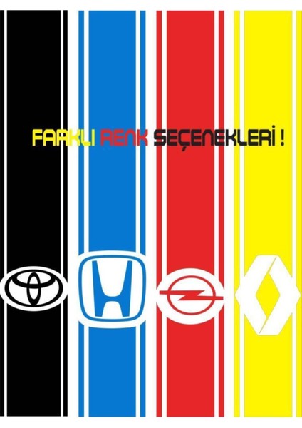 Fiat 500 İçin Uyumlu Aksesuar Oto Kaput Şerit Sticker 95*18 cm fiyatları