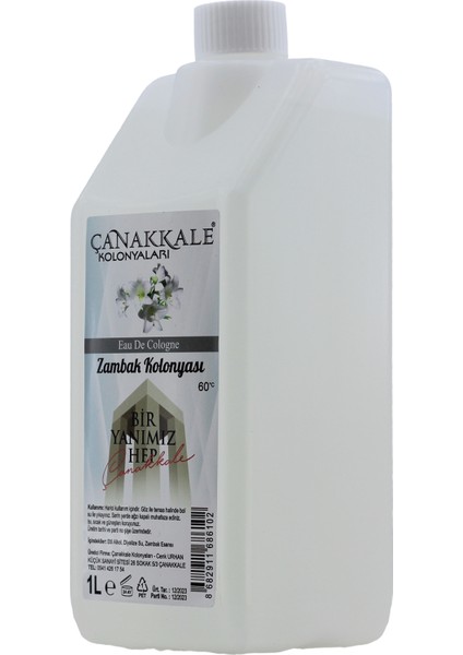 Beyaz Zambak Kolonyası -1 Litre -(BİDON) Korumalı Kapak - Yeni Model