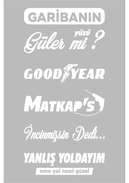 Oto Arka Cam Sticker Model 16 Beyaz Renk 15*30 cm