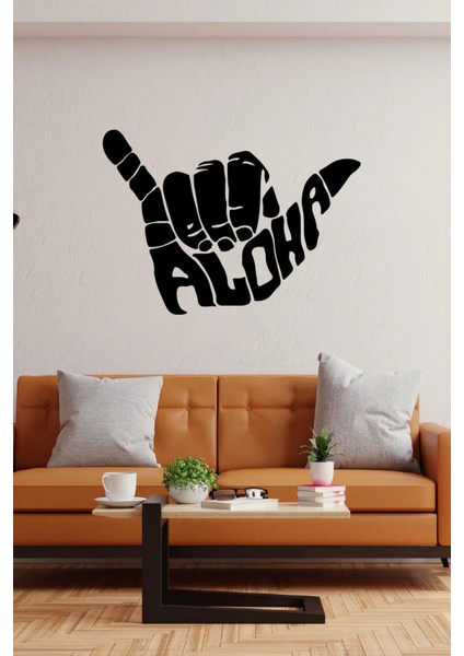 Aloha El Illustration Duvar Sticker Yapıştırma (Sudan ve Nemden Etkilenmez) fiyatları