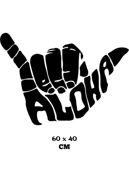 Aloha El Illustration Duvar Sticker Yapıştırma (Sudan ve Nemden Etkilenmez) modelleri