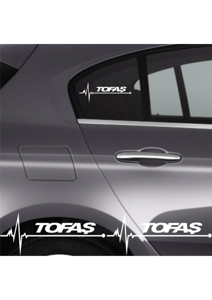 Tofaş Şahin İçin Uyumlu Aksesuar Oto Ritim Sticker 2 Adet Beyaz 20*9 cm