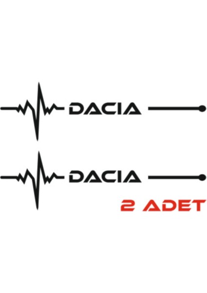 Dacia İçin Uyumlu Aksesuar Nabız Sticker Siyah 30*8 cm
