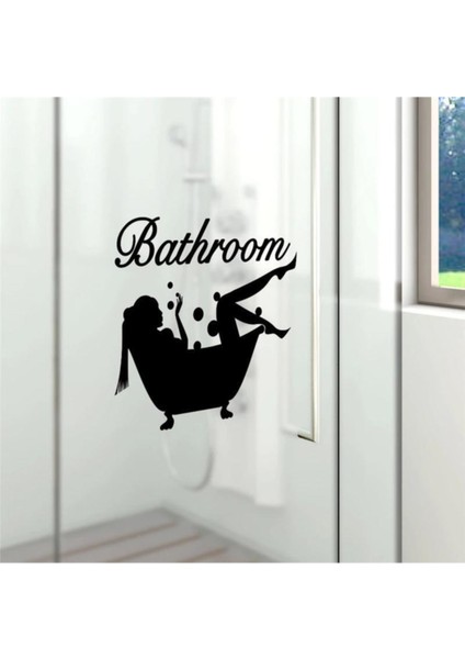 Kadın Figürlü Bathroom Banyo Sticker fiyatları