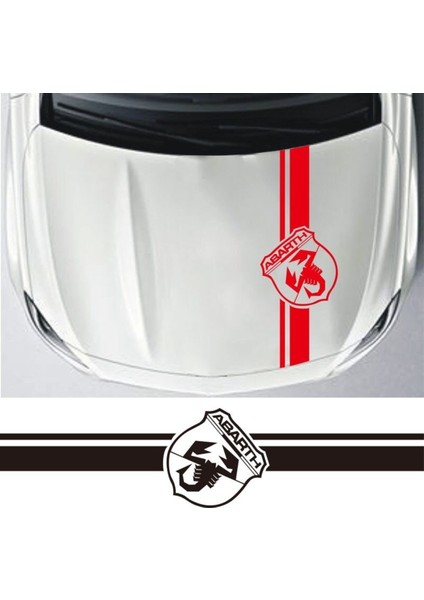 Abarth İçin Uyumlu Aksesuar Kaput Şerit Oto Sticker 118*25 cm