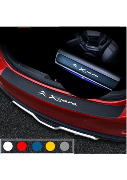 Citroen Xsara İçin Uyumlu Aksesuar İçin Uyumlu Aksesuar Oto Bagaj ve Kapı Eşiği Sticker Seti Karbon
