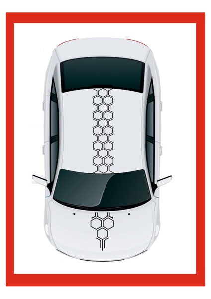 Bal Peteği Tavan-Kaput Oto Sticker Set 100*20 cm - 55*20 cm