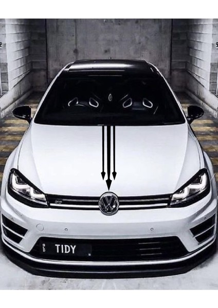 Oto Kaput Sticker Ok Ucu 3'lü Siyah 12*60 cm