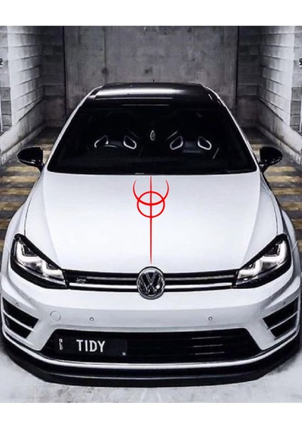Oto Kaput Şerit Sticker Dönence Daire Tasarım Kırmızı 20*60 cm modelleri