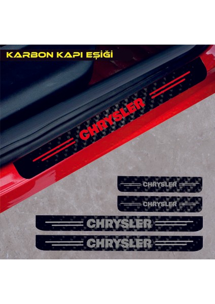 Chrysler Neon İçin Uyumlu Aksesuar Oto Kapı Eşiği Sticker Karbon 4 Adet