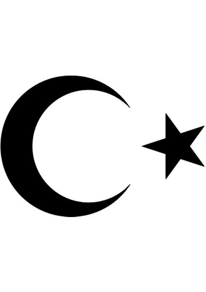 Ay Yıldız Oto Sticker Siyah 20 cm