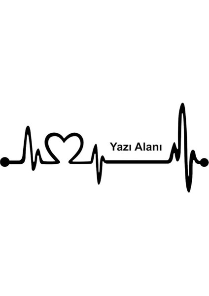 Kalp Nabız Atışı Oto Sticker 30 cm