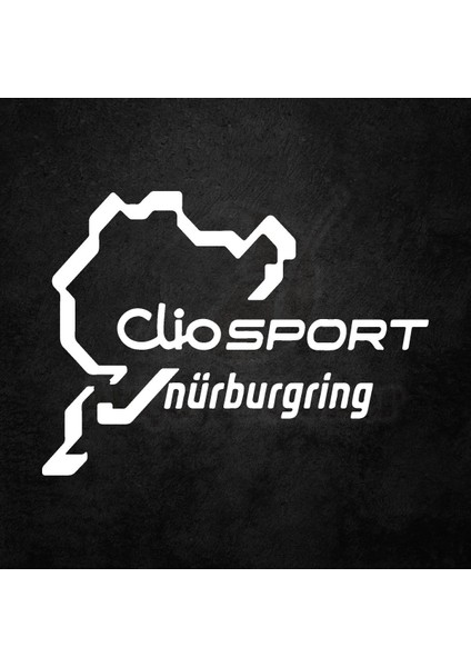 Clio Nürburgring İçin Uyumlu Aksesuar Oto Sticker Beyaz 20*17 cm