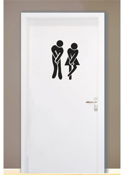 Dekoratif Tuvalet Banyo Sticker Duvar Etiket Kapı Sticker 18CMX12CM