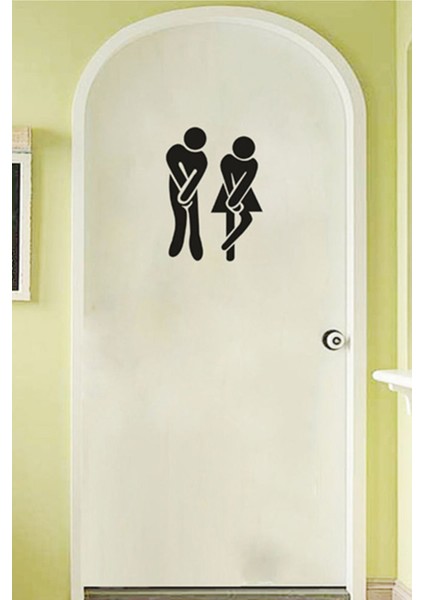 Dekoratif Tuvalet Banyo Sticker Duvar Etiket Kapı Sticker 18CMX12CM fiyatları