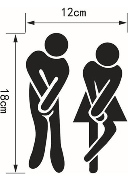 Dekoratif Tuvalet Banyo Sticker Duvar Etiket Kapı Sticker 18CMX12CM fırsatları