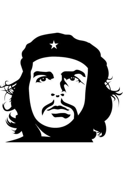 Che Guevara Oto Sticker Siyah 20*17 cm