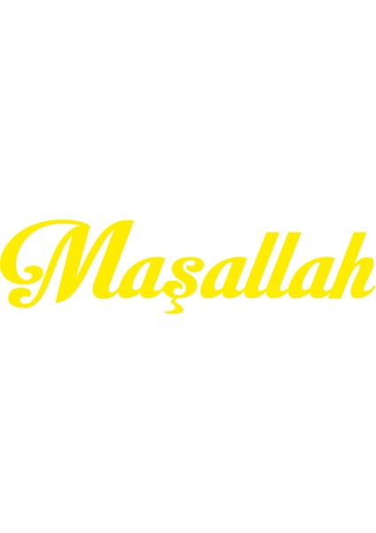 Maşallah Yazısı Oto Sticker Sarı 24*4 cm