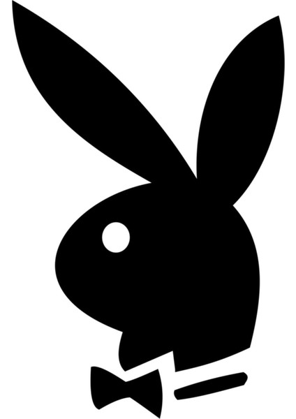 Playboy Tavşan Sticker Oto Sticker Siyah 30*20 cm
