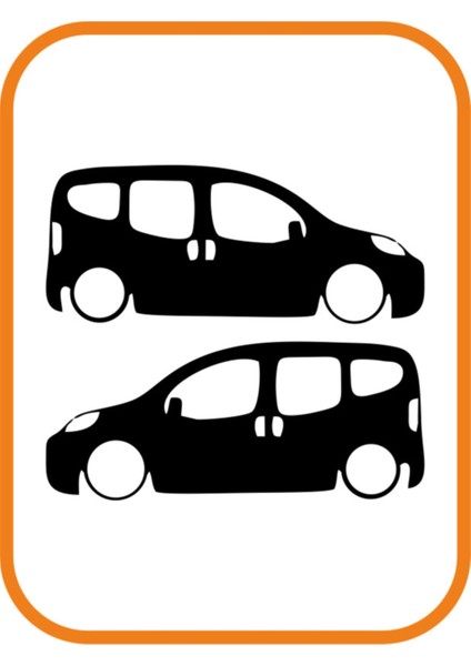 Oto Cam Sticker 2' Li Siyah 20*9 cm