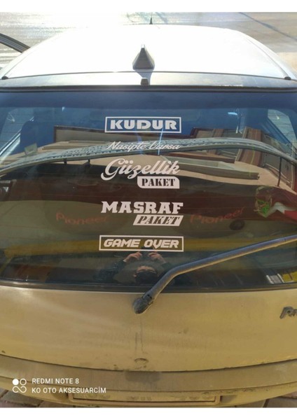 Araç Arka Cam Yazıları Kudur 20*5 cm fiyatları