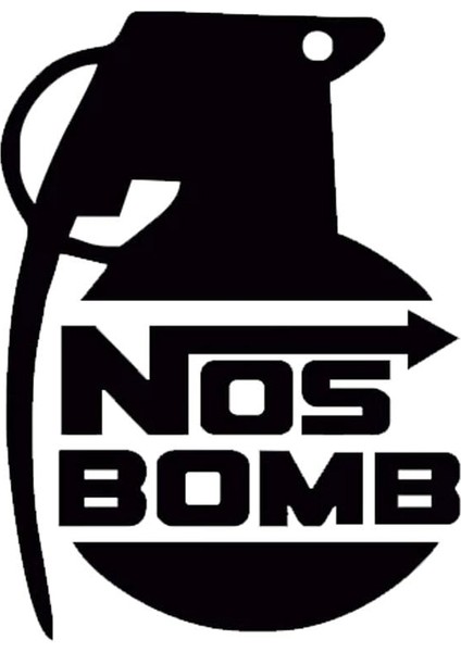 Nos Bomb Oto Sticker Siyah 15*11 cm