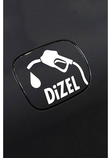 Diesel Oto Yakıt Depo Yakıt Kapağı Sticker 12 cm
