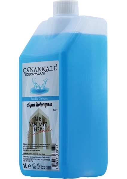 Aqua (Okyanus) Kolonyası -1 Litre -(BİDON) Korumalı Kapak - Yeni Model