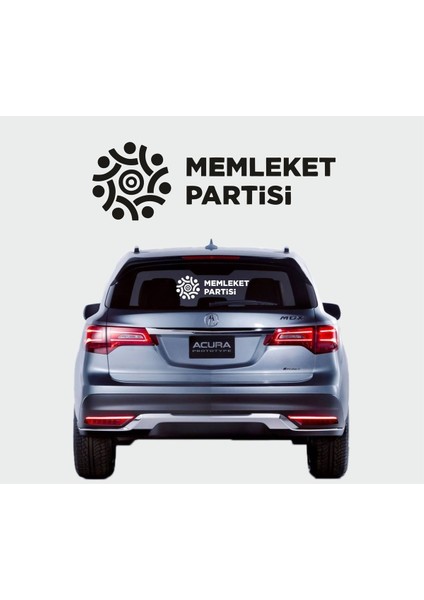 Memleket Partisi Logo Oto Sticker Siyah 33*10 cm