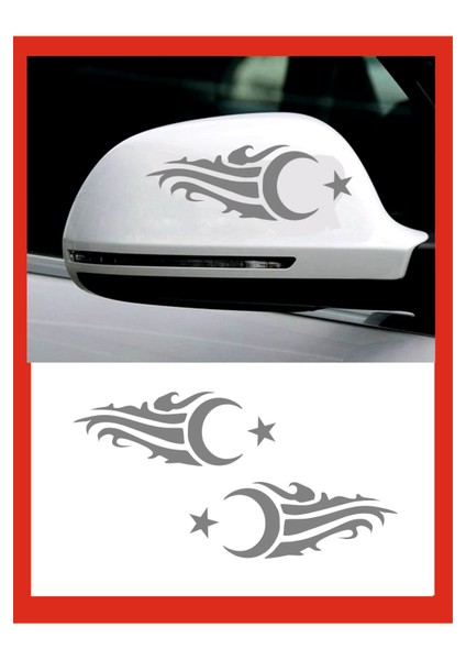 Ayna Ay-Yıldız Sticker Sağ-Sol 2 Adet 20*7 cm