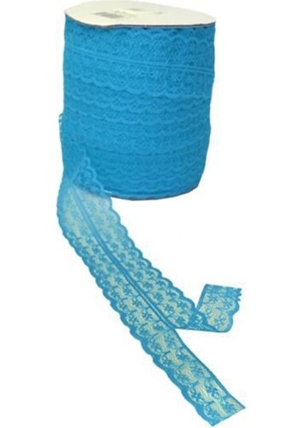 Kurdela Dantelli Çift 2 Katlı 5 cm - 10 Metre Mavi