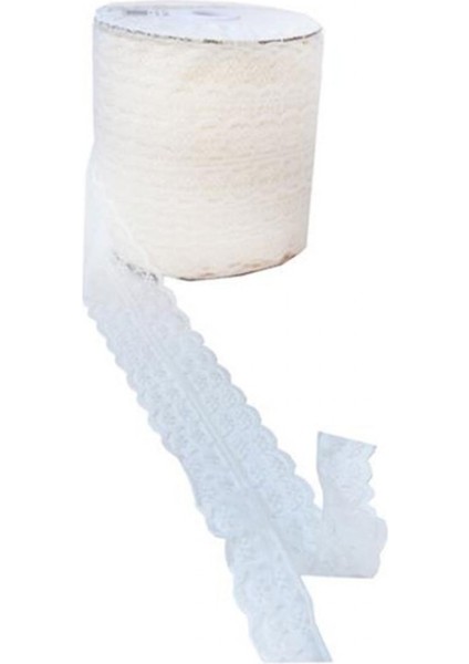 Kurdela Dantelli Çift 2 Katlı 5 cm - 10 Metre Beyaz