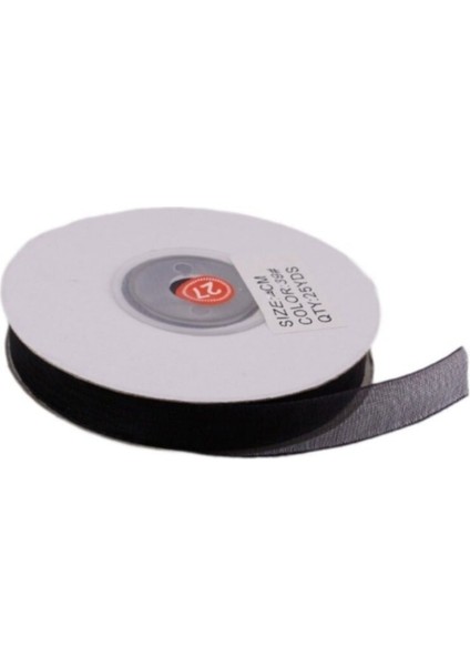Organze Kurdele 10 mm - 22 Metre Siyah