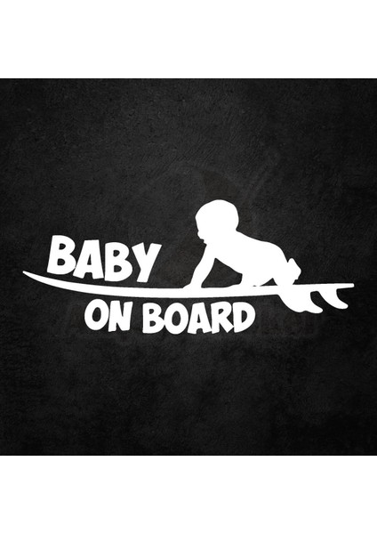 Baby On Board Arabada Bebek Var Sticker Beyaz 30*10 cm