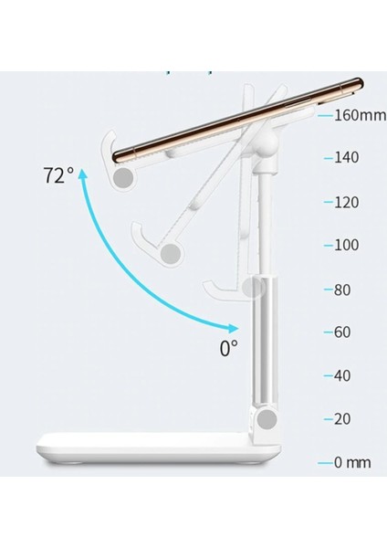 Katlanabilir Masaüstü Tablet ve Telefon Tutucu Stand Uzayabilen Kademeli Katlanır Pratik Portatif