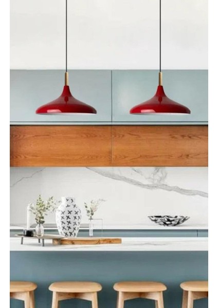 Mylights ıdır Metal Kırmızı Sarkıt Avize Modern Spor Avize 35CM Salon Mutfak Koridor Cafe Restorant Yatak Odası