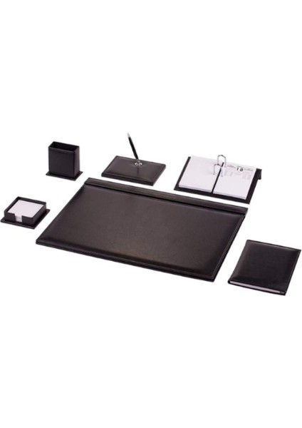 Gürmat Sümen Takımı Lüks Suni Deri 7 Parça Siyah