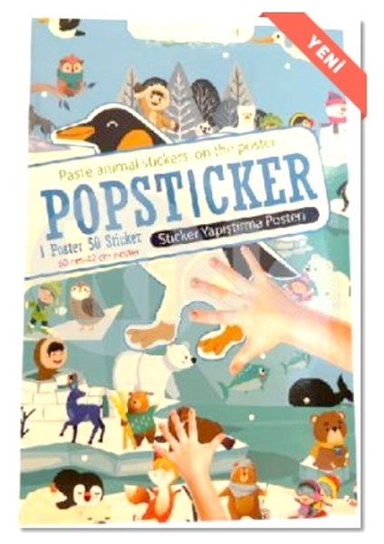 Kutup Hayvanları Popsticker Yapıştırma Posteri 22X30 1 Poster 50 Sticker