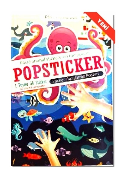 Deniz Hayvanları Popsticker Yapıştırma Posteri 22X30 1 Poster 50 Sticker